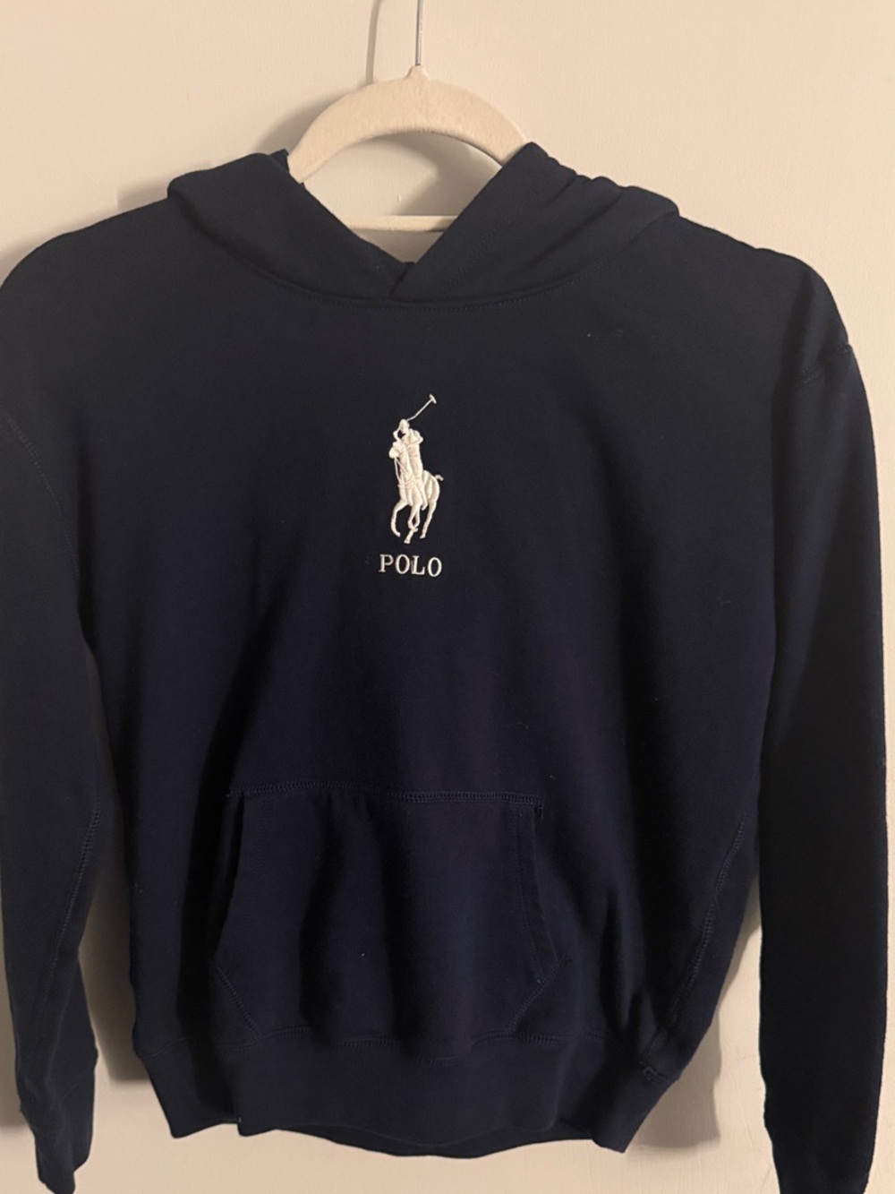 Polo by Ralph Lauren Navy Hoodie with White Pony Logo